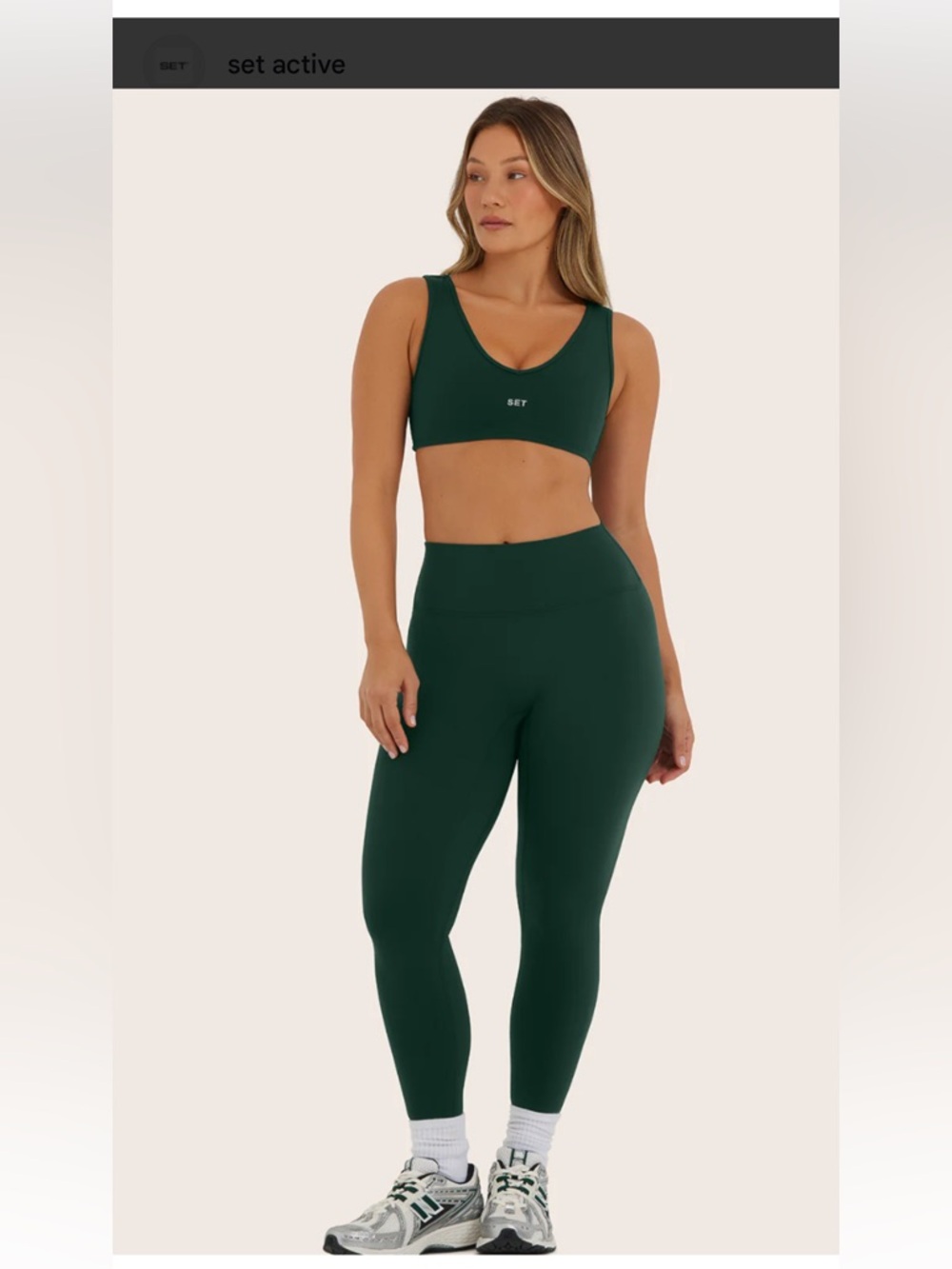 SET Active Sportbody sporty mid-rise leggings in Green L